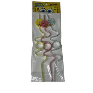 SpongeBob SquarePants 3pk Silly Straws Set | Patrick & Squidward | New